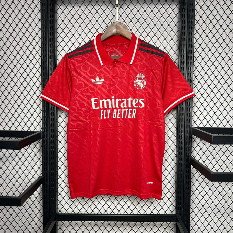 2024/2025 Real Madrid Training Wear Red Football Shirt 1:1 Thai Quality