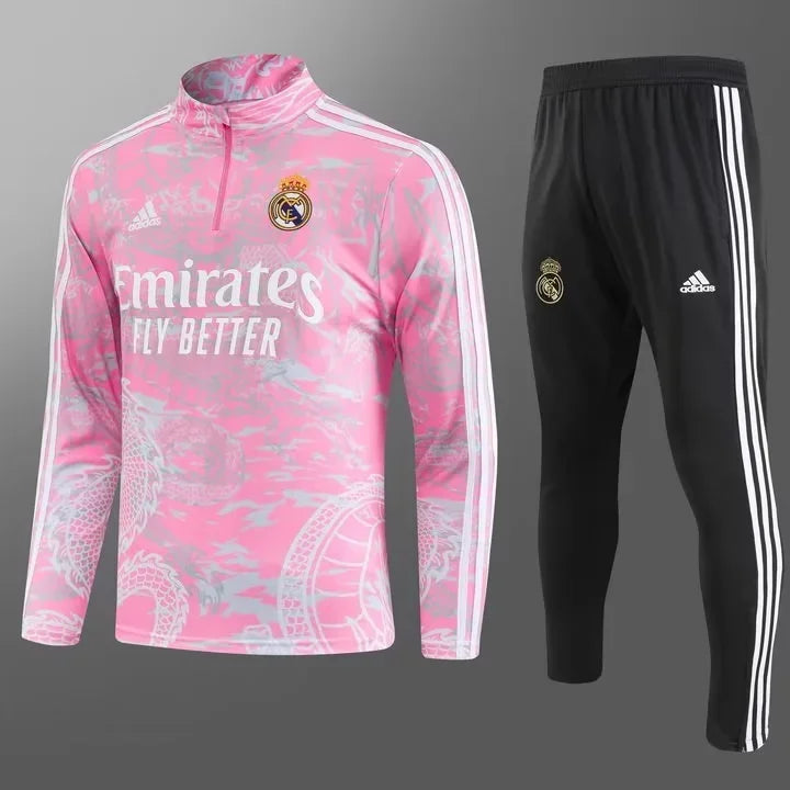 2023/2024 Real Madrid Half-Pull Training Special Edition Pink Football Shirt 1:1 Thai Quality