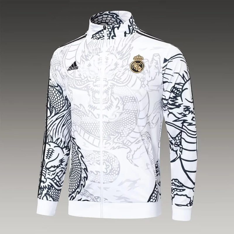 2023/2024 Real Madrid Long Zipped Jacket White Football Shirt 1:1 Thai Quality