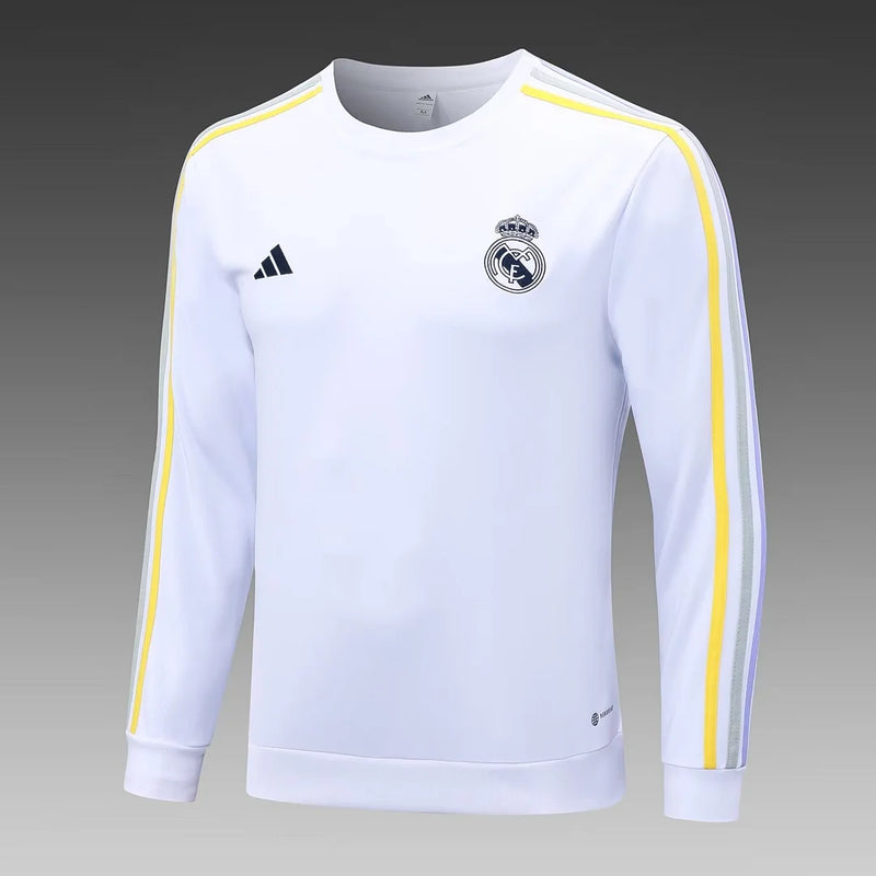 2023/2024 Real Madrid Half-Pull Training Suit White Football Shirt 1:1 Thai Quality