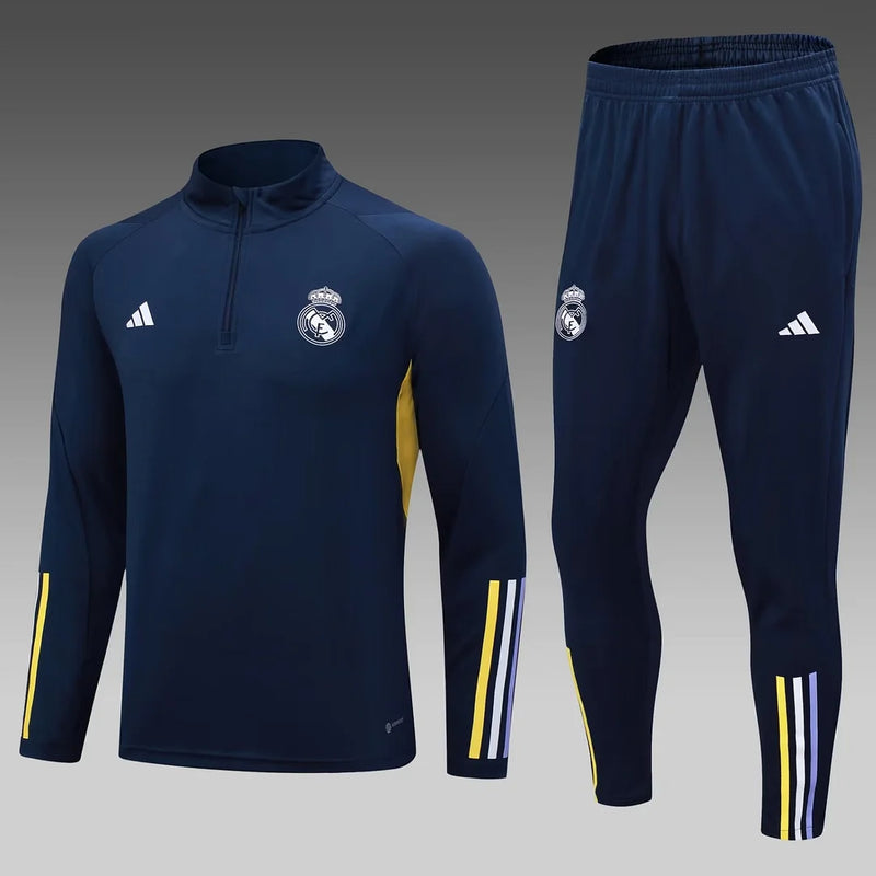 2023/2024 Real Madrid Half-Pull Training Suit Royal blue Football Shirt 1:1 Thai Quality